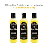 3 Keraphlex Fortalecedor reconstructor - La Brasiliana x 120g