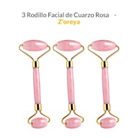 3 Rodillo Facial de Cuarzo Rosa - Z'oreya