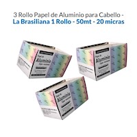 3 Rollo De Papel Aluminio Para Cabello X 50Mt - 15Cm - 20 Micras