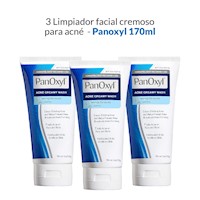 Limpiador Facial Cremoso para Acné 170gr Panoxyl 3 Unidades