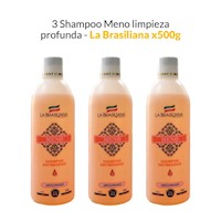 3 Shampoo antiresiduo limpieza profunda - La Brasiliana 500gr