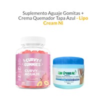 Suplemento Aguaje Gomitas + Crema Quemador Tapa Azul Lipo Cream