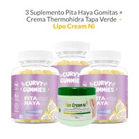 3 Suplemento Pita Haya Gomitas + Crema Thermohidra Tapa Verde Lipo Cream