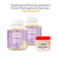 2 Suplemento Pita Haya Gomitas + Crema Thermogénesis Tapa roja Lipo Cream