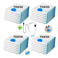 Pack 24 Bolsas de Aire al Vacío de Viaje 70x50cm + Bomba de Aire Alámbrico