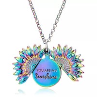 Collar de girasol azul multicolor you are my sunshine