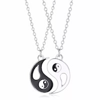 Collar doble para mejores amigos o parejas modelo yin yang