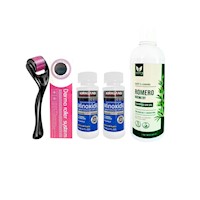 Minoxidil Líquido 2 Uni + Derma Roller 0.50mm + Shampoo Romero 500ml