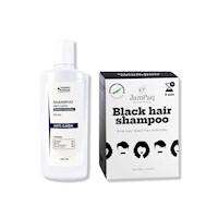 SHAMPOO ANTICAIDA 250ML + SHAMPOO CUBRE CANAS NEGRO 250ML JAMPAQ