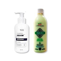 SHAMPOO SIN SAL KETOZINC 350ML + MÁSCARA REDUCTORA DE VOLUMEN B.T.X