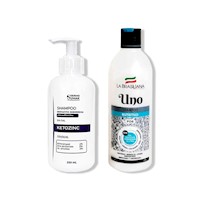 SHAMPOO SIN SAL KETOZINC 350ML+ SHAMPOO UNO 500GR