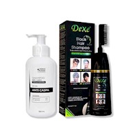 SHAMPOO ANTICASPA 350ML + SHAMPOO TINTE NEGRO VERSIÓN PEINE 200ML