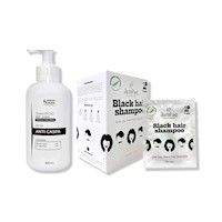 SHAMPOO ANTICASPA 350ML + SHAMPOO CUBRE CANAS NEGRO 250ML JAMPAQ