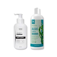 SHAMPOO ANTICASPA SIN SAL 350ML + SHAMPOO DE ALGAS SIN SAL 500GR