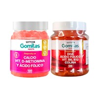 GOMITAS DE CALCIO ADULTO|Gomitas con DHA Ácido Fólico Vit, B6, B12 Colina - Sottcor 130 Gomitas