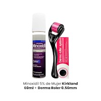 Minoxidil 5% de mujer kirkland 60ml + Derma Roller 0.50mm