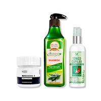 MINOXIDIL 5MG CAPS 60 + SHAMPOO ROMERO 320ML + TÓNICO CAPILAR ROMERO