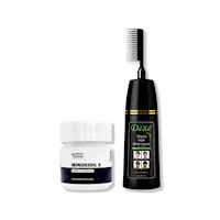 MINOXIDIL 5MG CAPS 60 + SHAMPOO TINTE NEGRO VERSIÓN PEINE 200ML