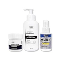 MINOXIDIL 5MG CAPS 60 + SHAMPOO ANTICASPA 350ML + LOCIÓN MINOXIN 60ML