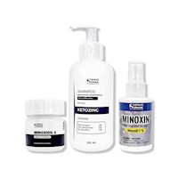 MINOXIDIL 5MG CAPS 60 + SHAMPOO KETOZINC 350ML + LOCIÓN MINOXIN 60ML