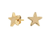 ARETE ESTRELLA PULIDA PLATA BAÑADA EN ORO