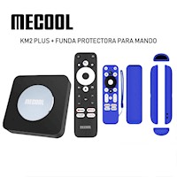 MECOOL KM2 PLUS ANDROID 11 + FUNDA PROTECTORA PARA MANDO / AZUL