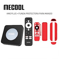 MECOOL KM2 PLUS ANDROID 11 + FUNDA PROTECTORA PARA MANDO / ROJO