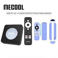 MECOOL KM2 PLUS ANDROID 11 + FUNDA PROTECTORA PARA MANDO / AZUL LUMINOSO