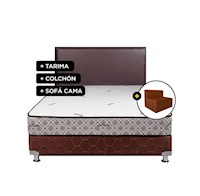 Súper Combo Dormitorio El Cisne Easy 2PLZ + Colchón+ Sofá cama