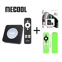 MECOOL KM2 PLUS + FUNDA VERDE PARA MANDO + MEMORIA 32G KINGSTON