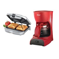 Combo Cafetera Oster Bvstdcd5r5  + Sandwichera imaco  Ist101 2panes