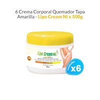 6 Cremas Corporal Quemador Tapa Amarilla - Lipo Cream Ni x 500g