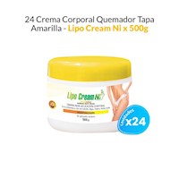 24 Cremas Corporal Quemador Tapa Amarilla - Lipo Cream Ni x 500g