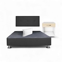 Combo cama brisa tela antifluido 15Plz color Negro + velador ted + almohada