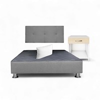 Combo cama brisa tela antifluido 15Plz color Gris Oscuro + velador ted + almohada