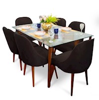 Juego de comedor minimalista Julien de 6 sillas