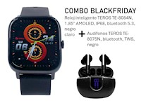 Reloj inteligente TEROS TE-8084N, 1.85" + Audífonos TEROS, TE-8075N