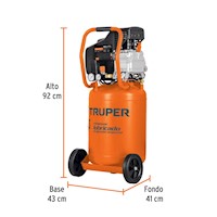 Compresor vertical 50 L, 3-1/2 HP (potencia máxima), 220 V, Truper 102117