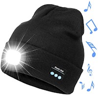 GORRO BLUETOOTH RECARGABLE CON LUCES COLOR NEGRO- RESPONDE LLAMADAS