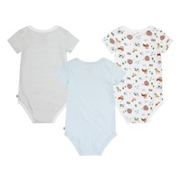 Pack de 3 Bodies Niño Celeste Granja 6m