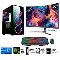 COMPUTADORA PC CORE i7 Ram 16GB,Disco 1TB+SSD 480GB, GT 750 4GB, M 27"