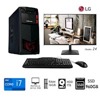 Computadora PC Intel Core i7 3.2ghz Monitor 24" Ram 16GB Disco SSD 960GB