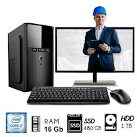 Computadora Pc Intel Core i7 Ram 16GB Disco Duro 1TB+SSD 480GB Monitor 24´´