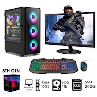 Computadora Pc Core i7-8th Ram 16GB Disco 1TB+SSD240GB MONITOR 19LG