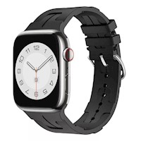 Correa de Silicona con Hebilla Acero Para Applewatch 42-44-45-49mm