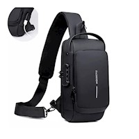 Morral Elegante tipo Mochila Antirrobo de Hombre con carga USB Pechera