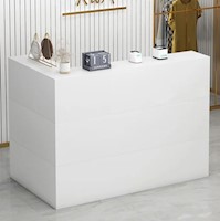 Counter de Recepción Moderno en L Blanco 140cm
