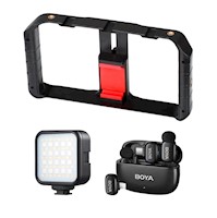 Kit Vlogger con Luz RGB 6R, Jaula Ulanzi y Micrófono BOYA Mini