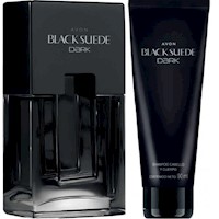 Set Black Suede Dark+shampoo de Avon aroma amaderada