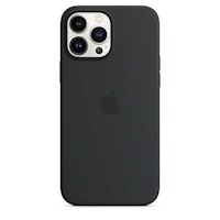 Silicone case IPHONE 14 PRO MAX MEDIANOCHE (negro) + lamina de vidrio